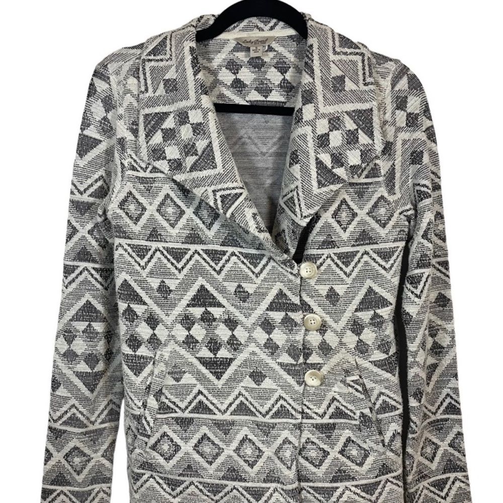 Lucky Brand Tribal Pattern Button Front Blazer Jacket Size M - Picture 4 of 13
